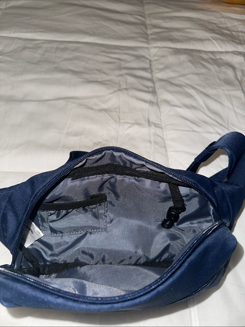 adidas Navy Trefoil Belt Bag with White Logo - Picture 2 of 2